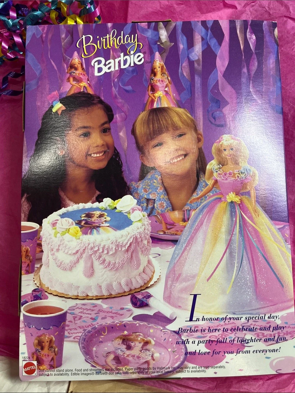 1997 Birthday Barbie Doll by Mattel (model 18224) NRFB with Ribbon
